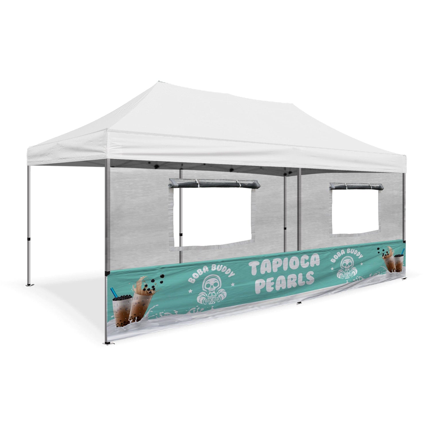 food tent Custom Food Concession Front Wall w/ Roll-Up Windows