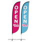 Pelican's Snoballs "Open" 12ft Feather Flag 