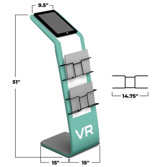 Trade Show Display Tower w/ Triangle Shelving & Media Stands Fastzip™