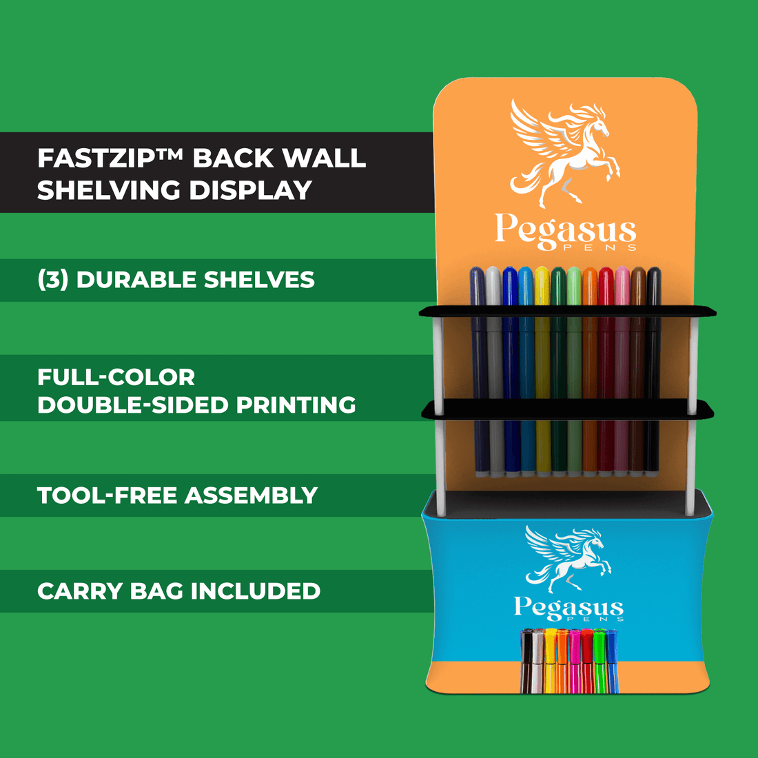 Fastzip™ Trade Show Shelving Display w/ Back Wall – LookOurWay