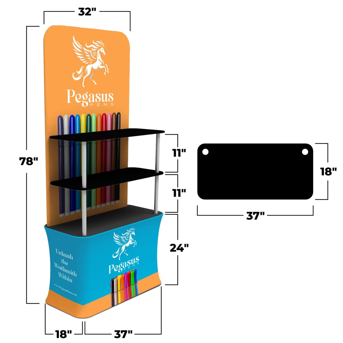 Fastzip™ Trade Show Shelving Display w/ Back Wall – LookOurWay