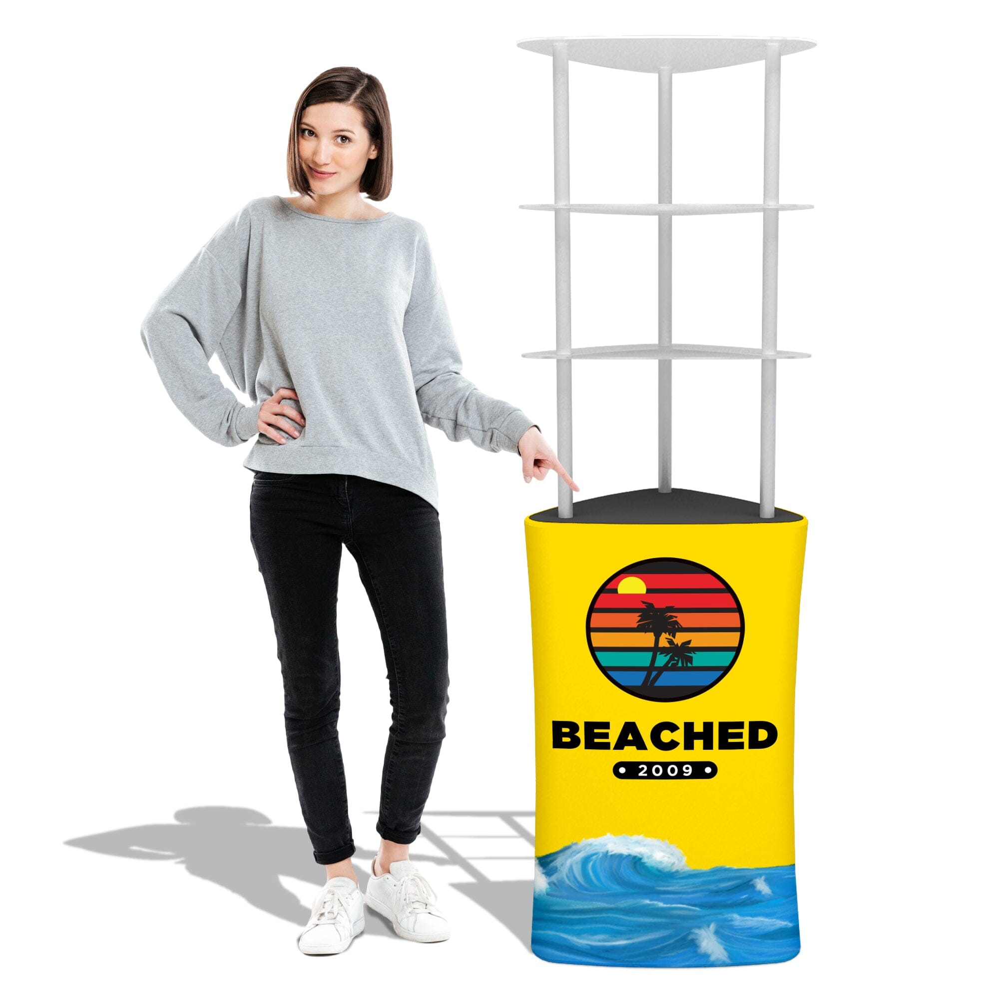 FastZip™ Triangle Trade Show Shelving Display – LookOurWay