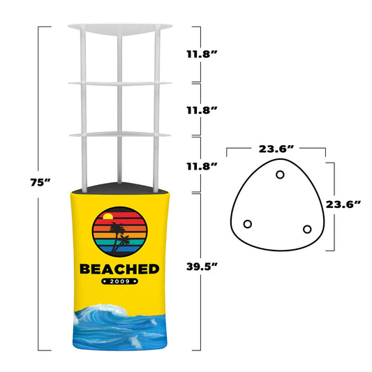 FastZip™  Triangle Trade Show Shelving Display