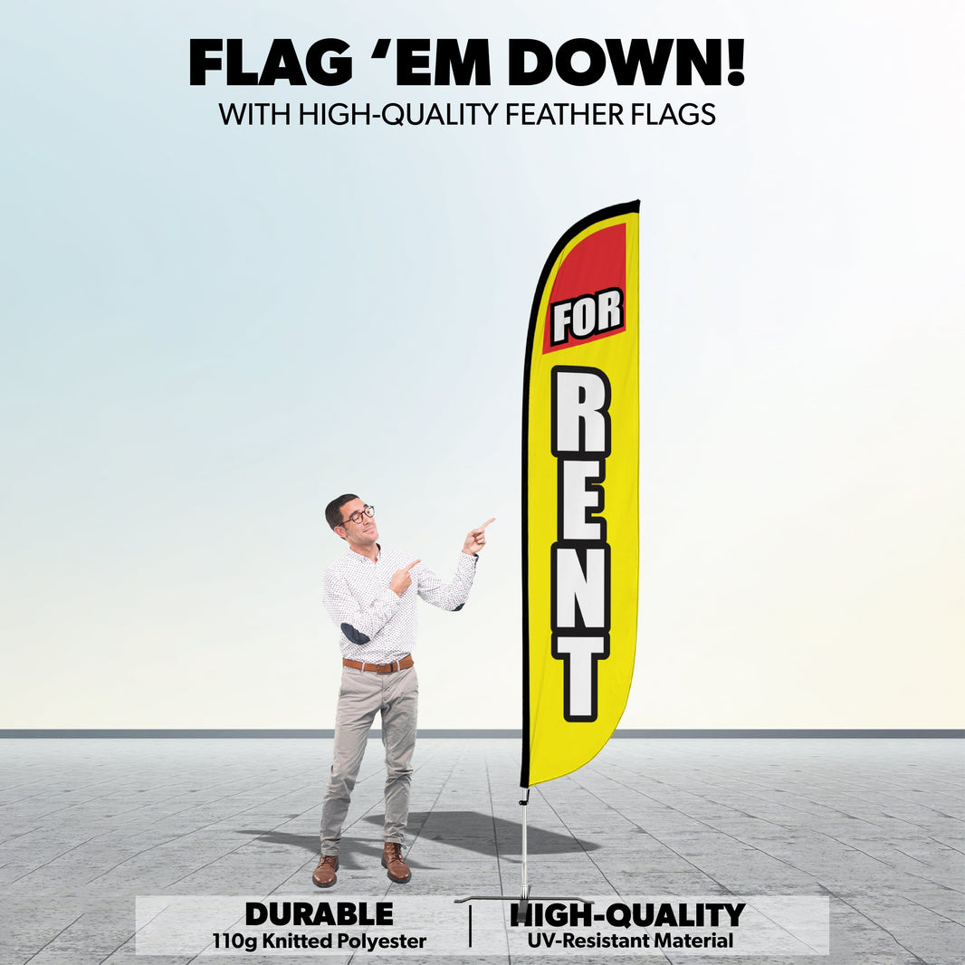 For Rent Feather Flag – LookOurWay
