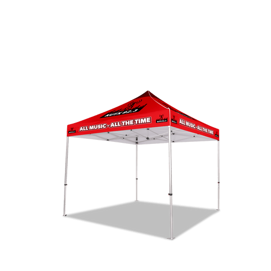 Custom Canopy Tent with Full Back Wall, Half Side Walls & Table Cover