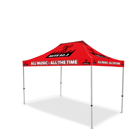 Custom Canopy Tent with Full Back Wall, Half Side Walls & Table Cover