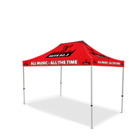 Custom Canopy Tent with Full Back Wall, Half Side Walls & Table Cover