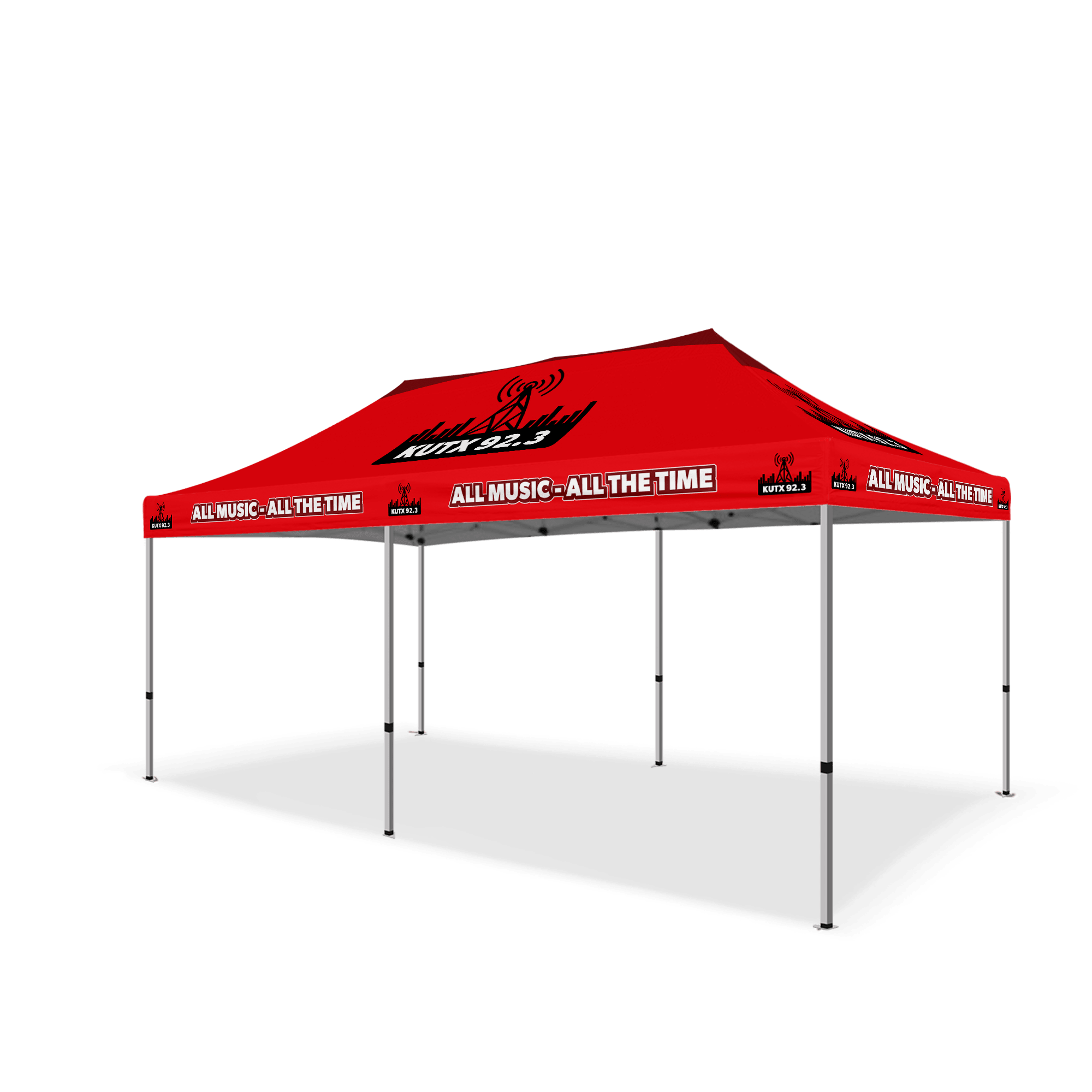 Custom Canopy Tent with Full Back Wall, Half Side Walls & Table Cover