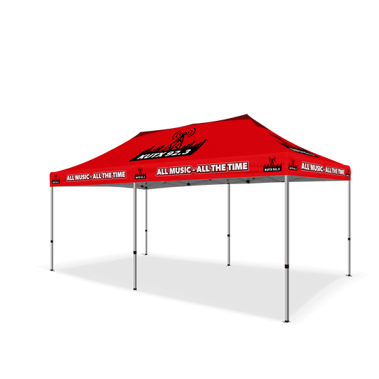 Custom Canopy Tent with Full Back Wall, Half Side Walls & Table Cover