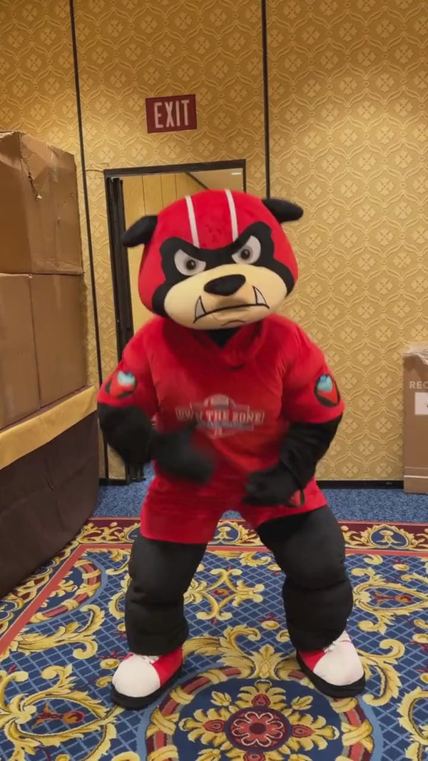 Custom premium mascot costume in action (dog)