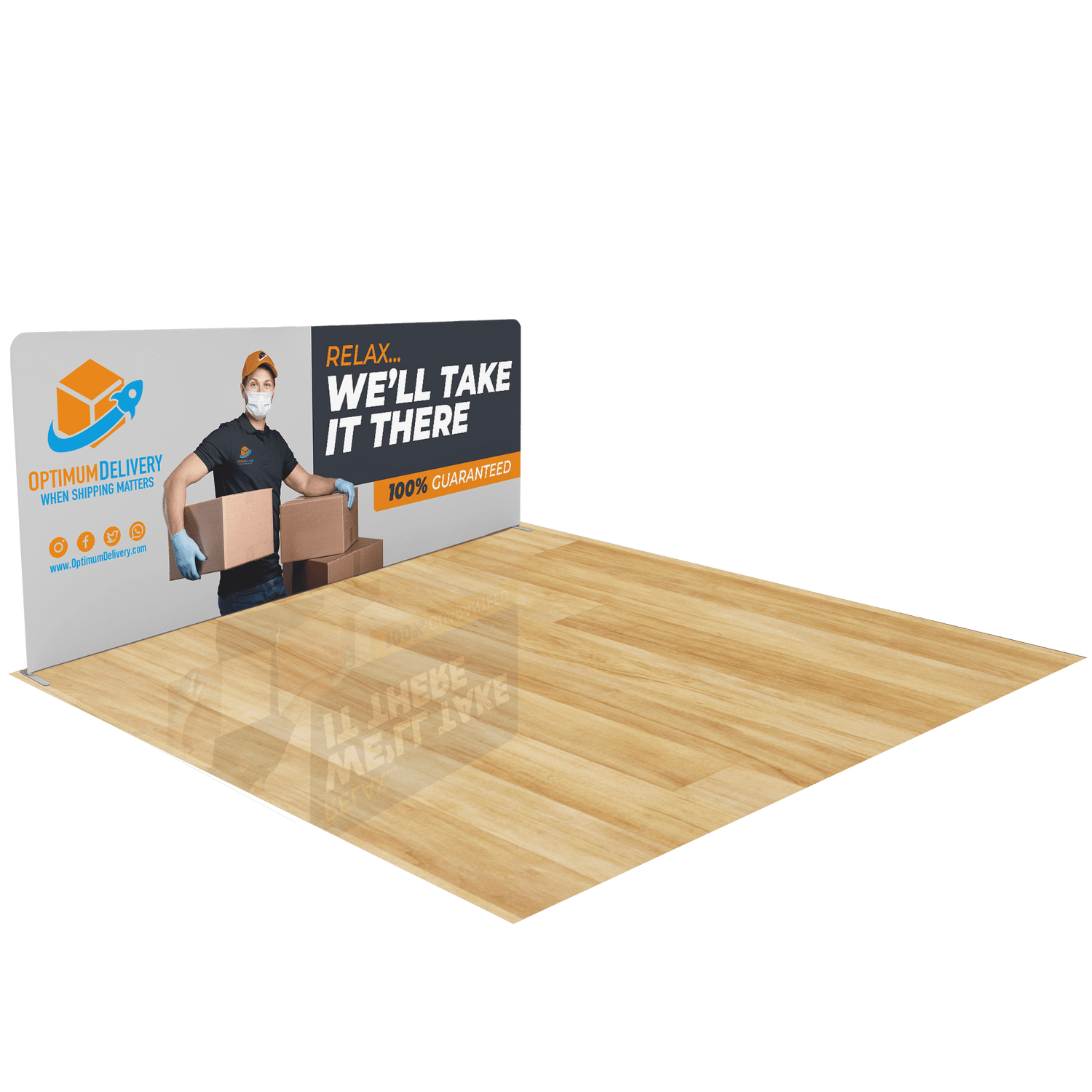 20ft 20x20 Trade Show Booth with Hanging Banner