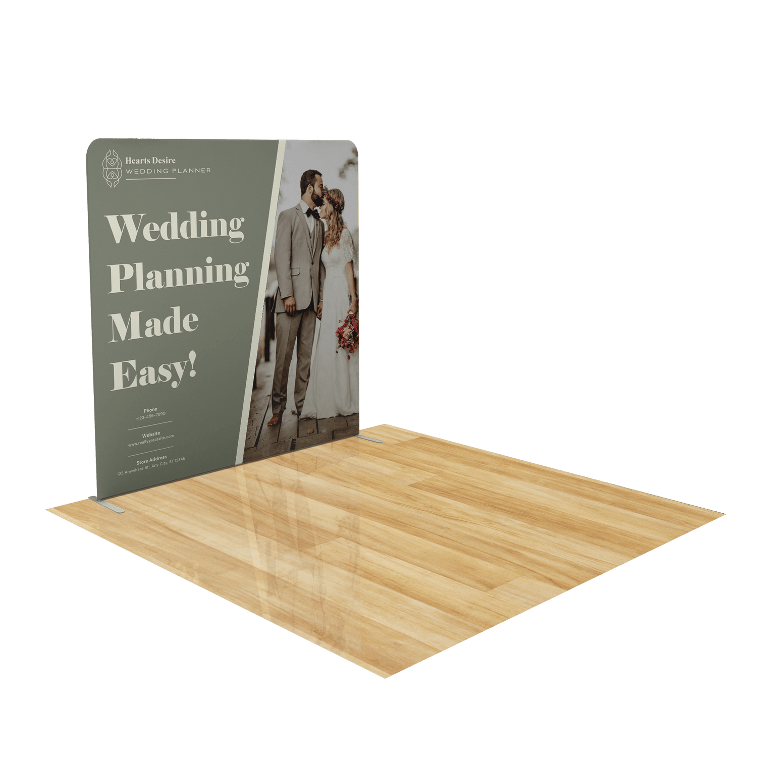8ft Tension Fabric Trade Show Display with Portable Banner