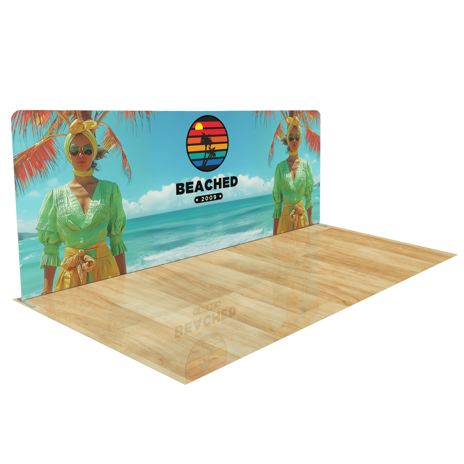 20ft Trade Show Display with Triangle Shelving