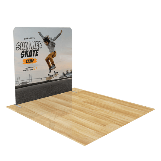 8ft Trade Show Display with Waterfall Shelving