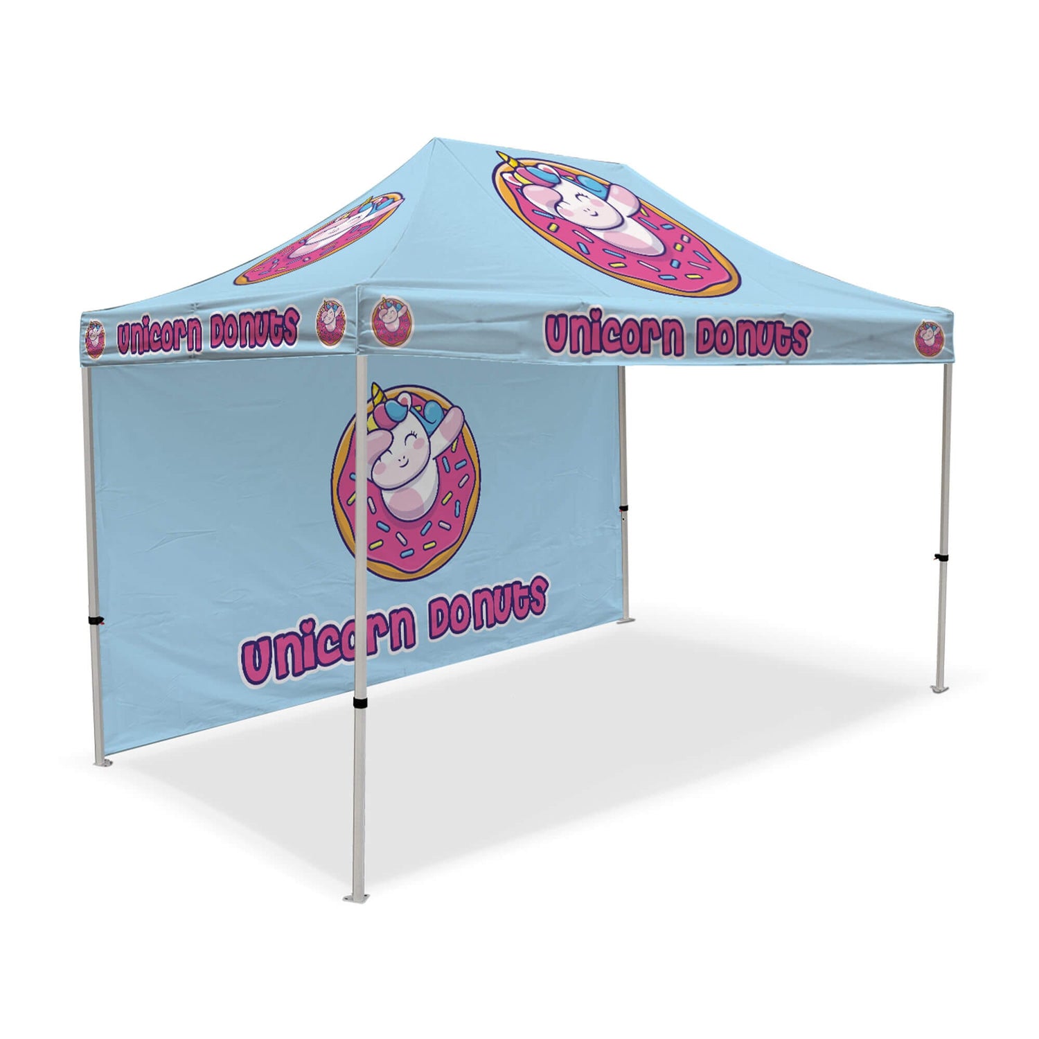 canopy tent with company logo Custom Canopy Tent with Back Wall (10x10) | Full Color Printed Tent