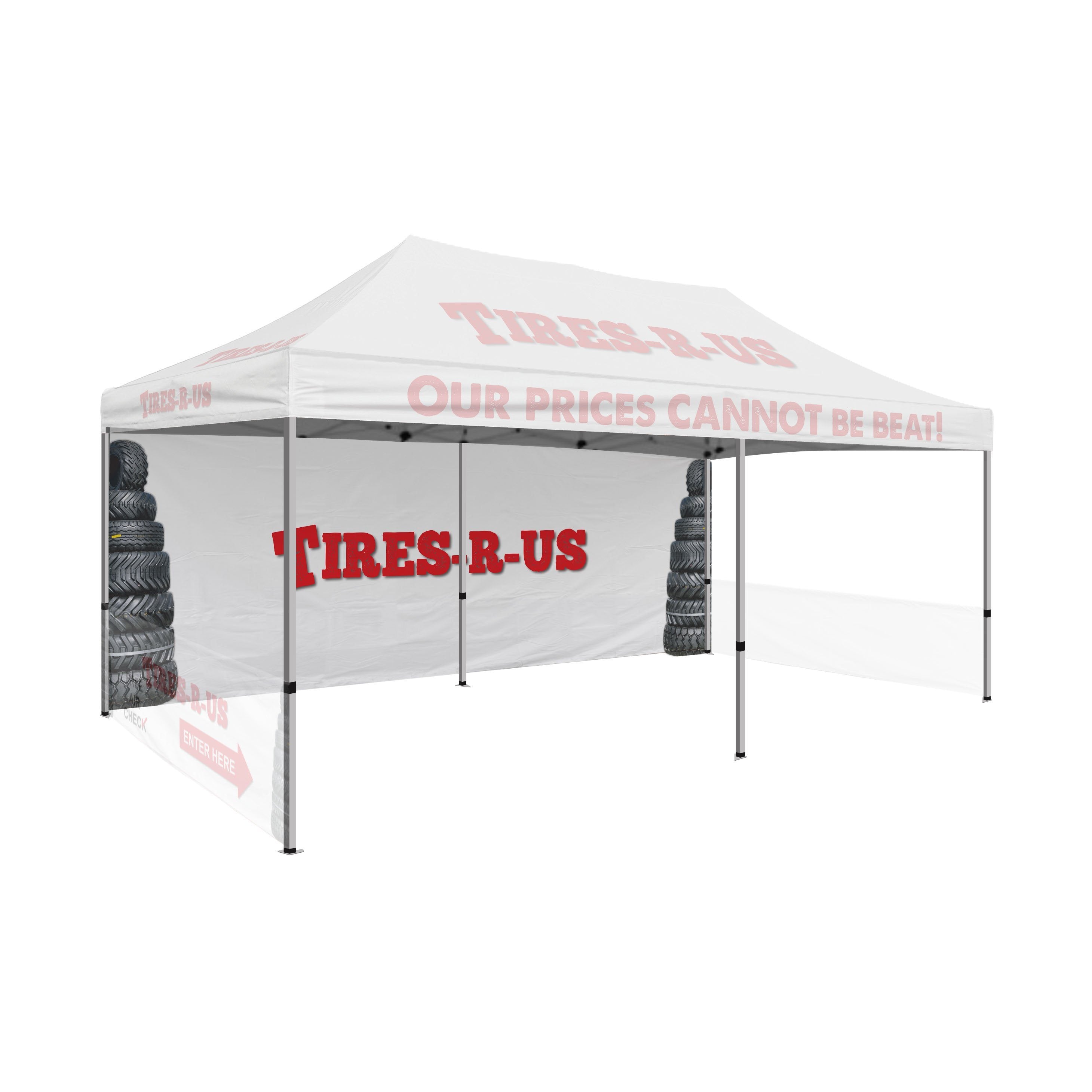 20ft Custom Canopy Tent Full Back Wall – LookOurWay