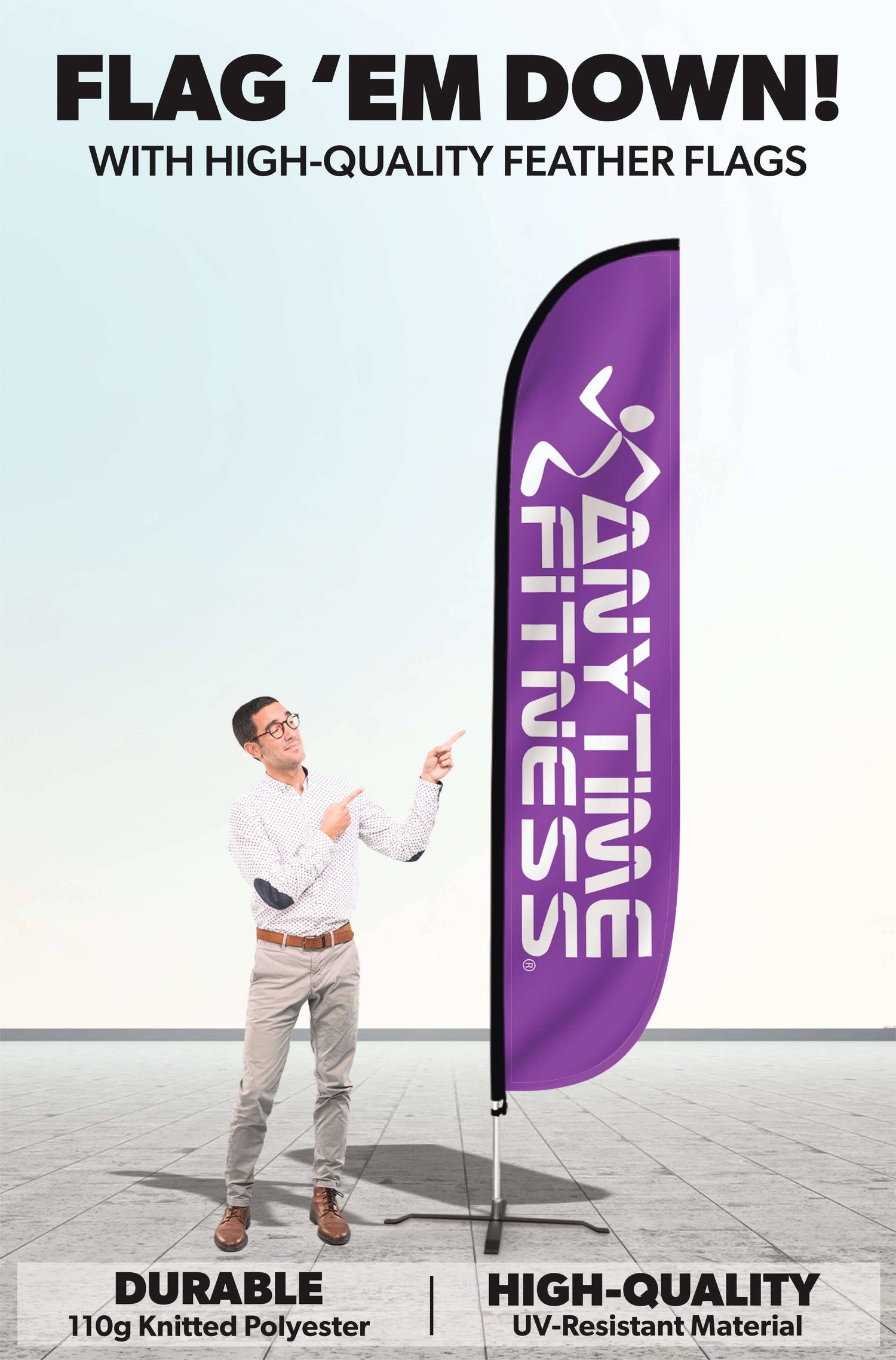 Anytime Fitness Feather Flag Purple – LookOurWay