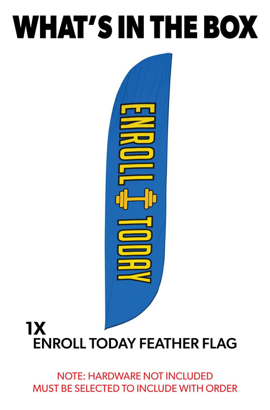Gym Enroll Today Feather Flag Blue 