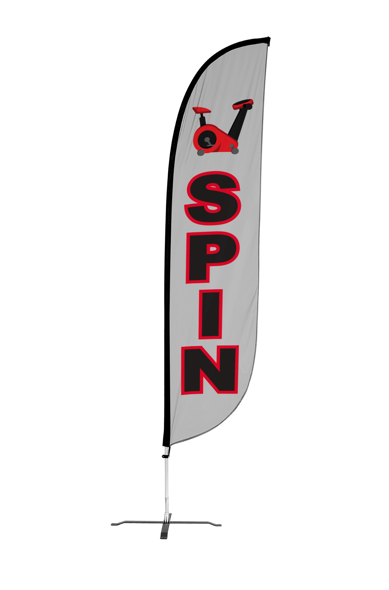 Spin Feather Flag Grey 