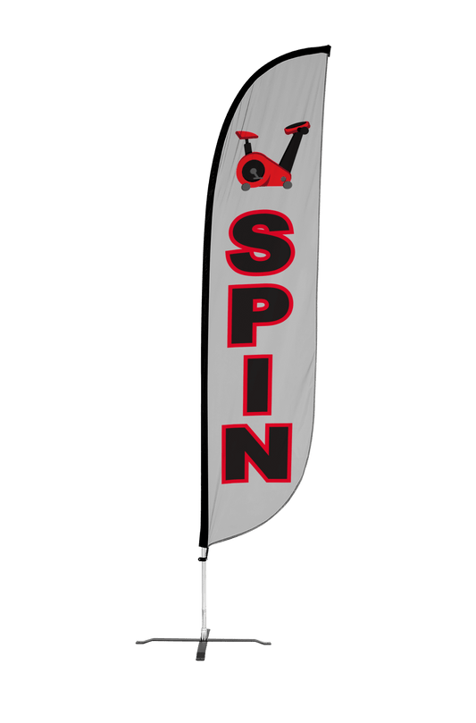 Spin Feather Flag Grey 