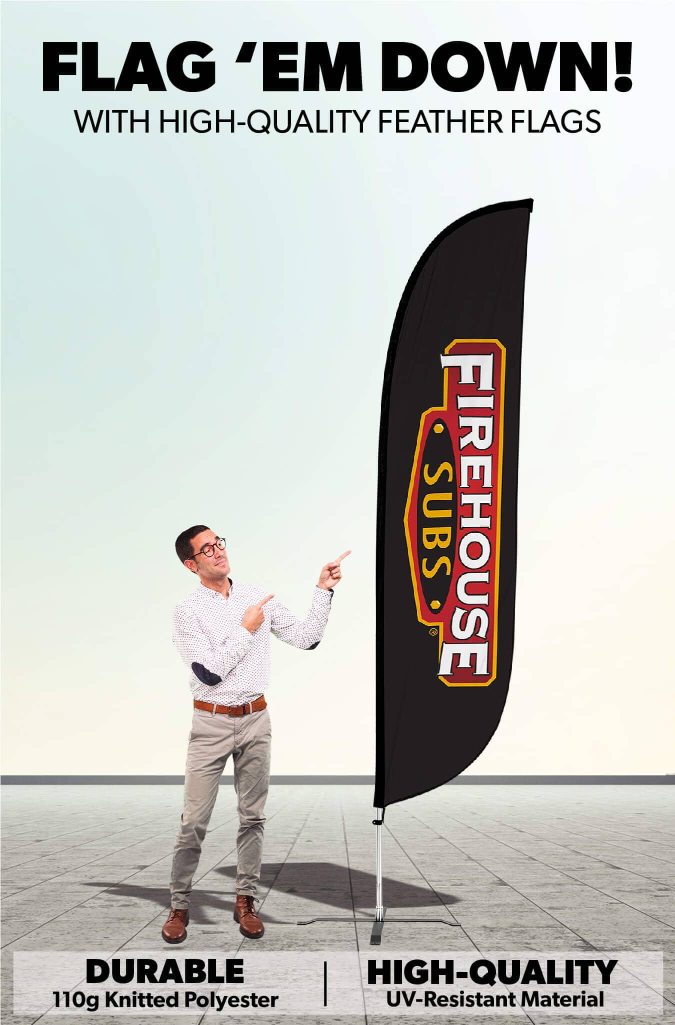 12ft Fresh Sub Subs Sandwiches Feather Banner Swooper Flag | FLAG ONLY By FeatherFlagNation
