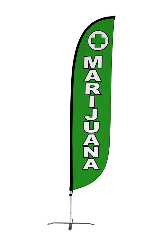 Marijuana Feather Flag Green 