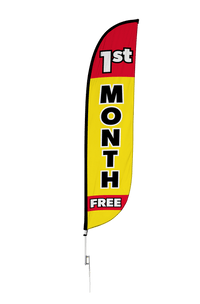 1st Month Free Feather Flag Yellow 