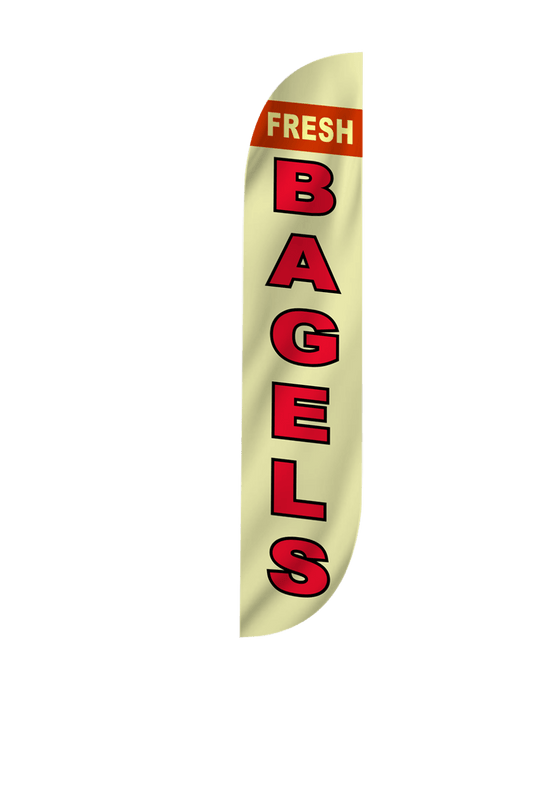 Bagels Feather Flag Yellow 