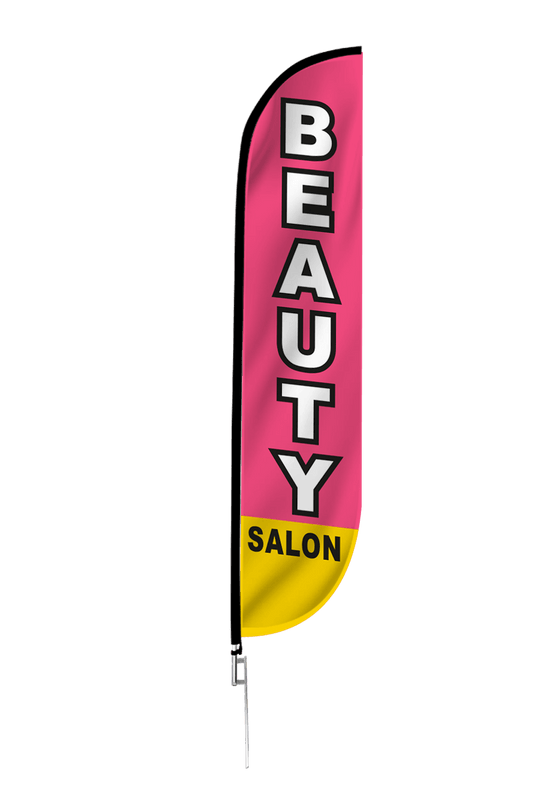 Beauty Salon Feather Flag Pink 