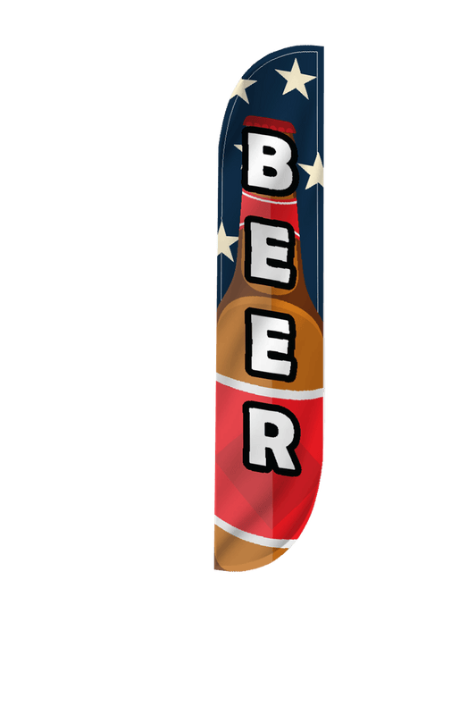 Beer Feather Flag Red White Blue 