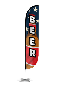 Beer Feather Flag Red White Blue 