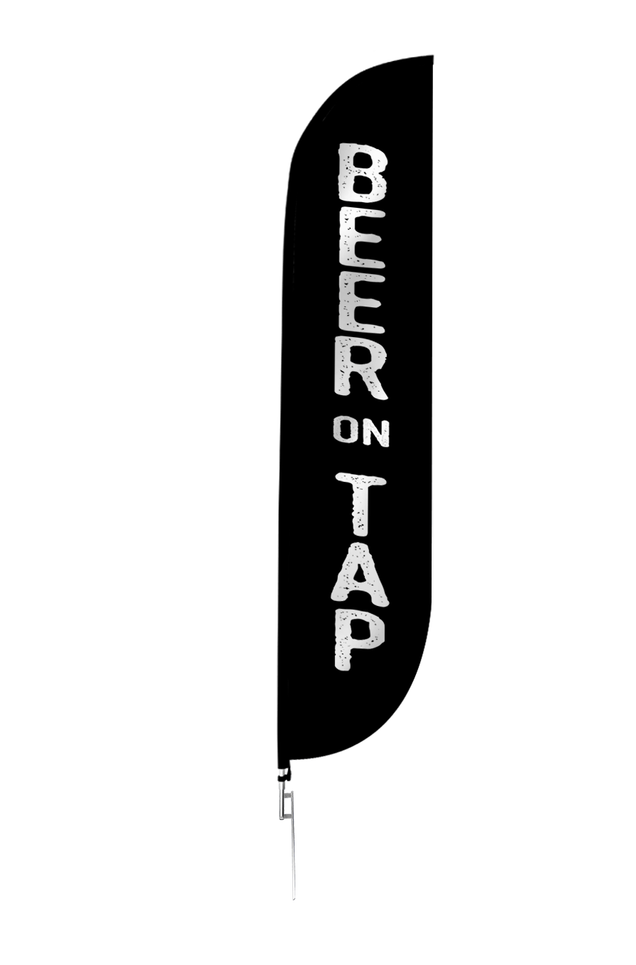 Beer On Tap Feather Flag Black 