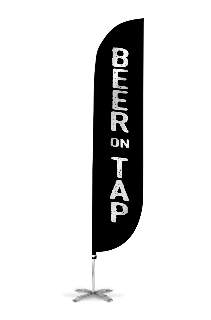 Beer On Tap Feather Flag Black 