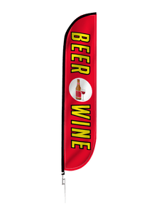 Beer & Wine Feather Flag Red 