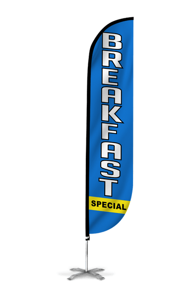 Custom Windless Banner Flags Now Open Flag Buy LookOurWay Feather Flag ...