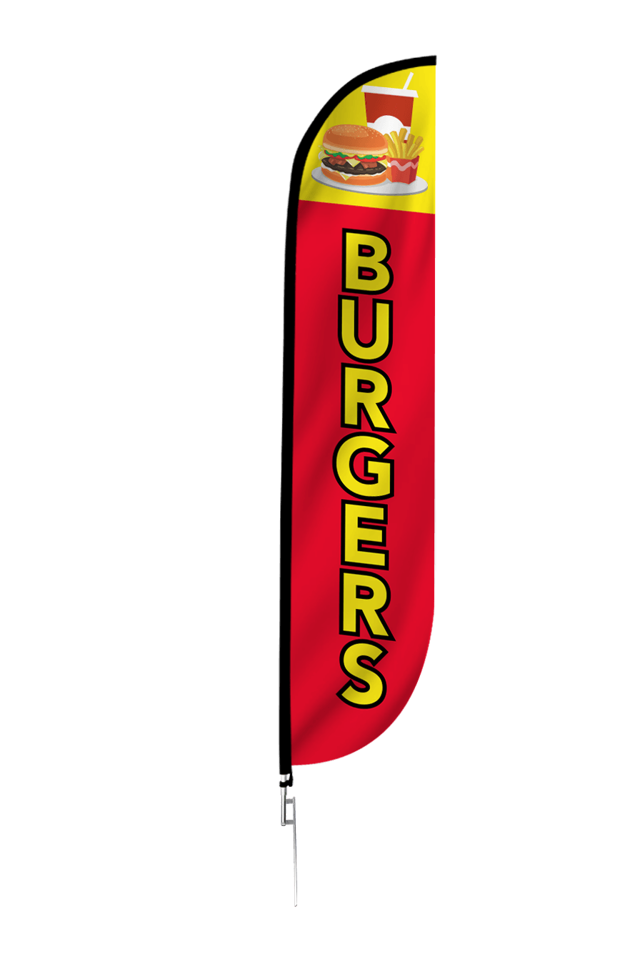 Burgers Feather Flag Red 