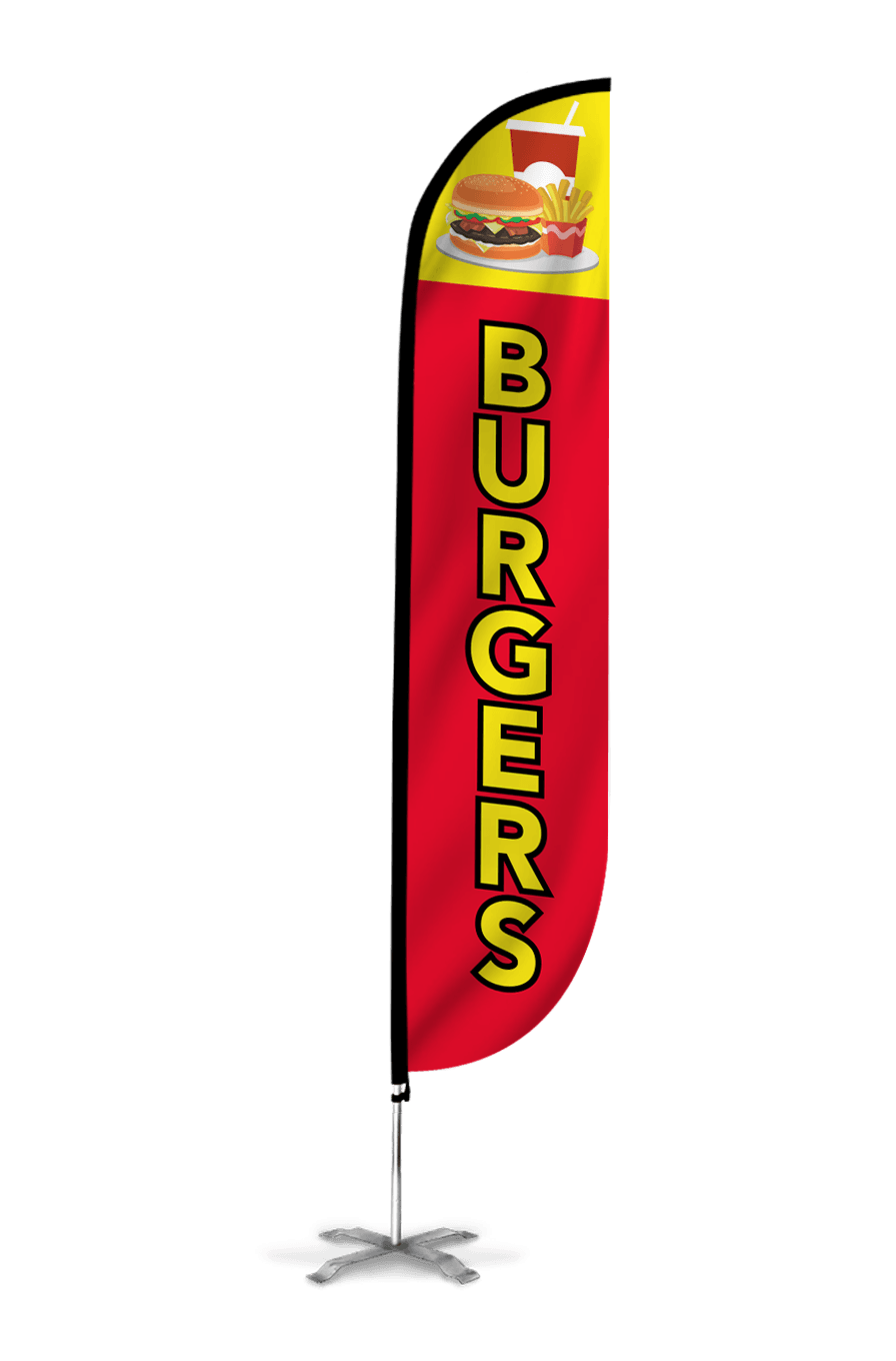 Burgers Feather Flag Red – LookOurWay