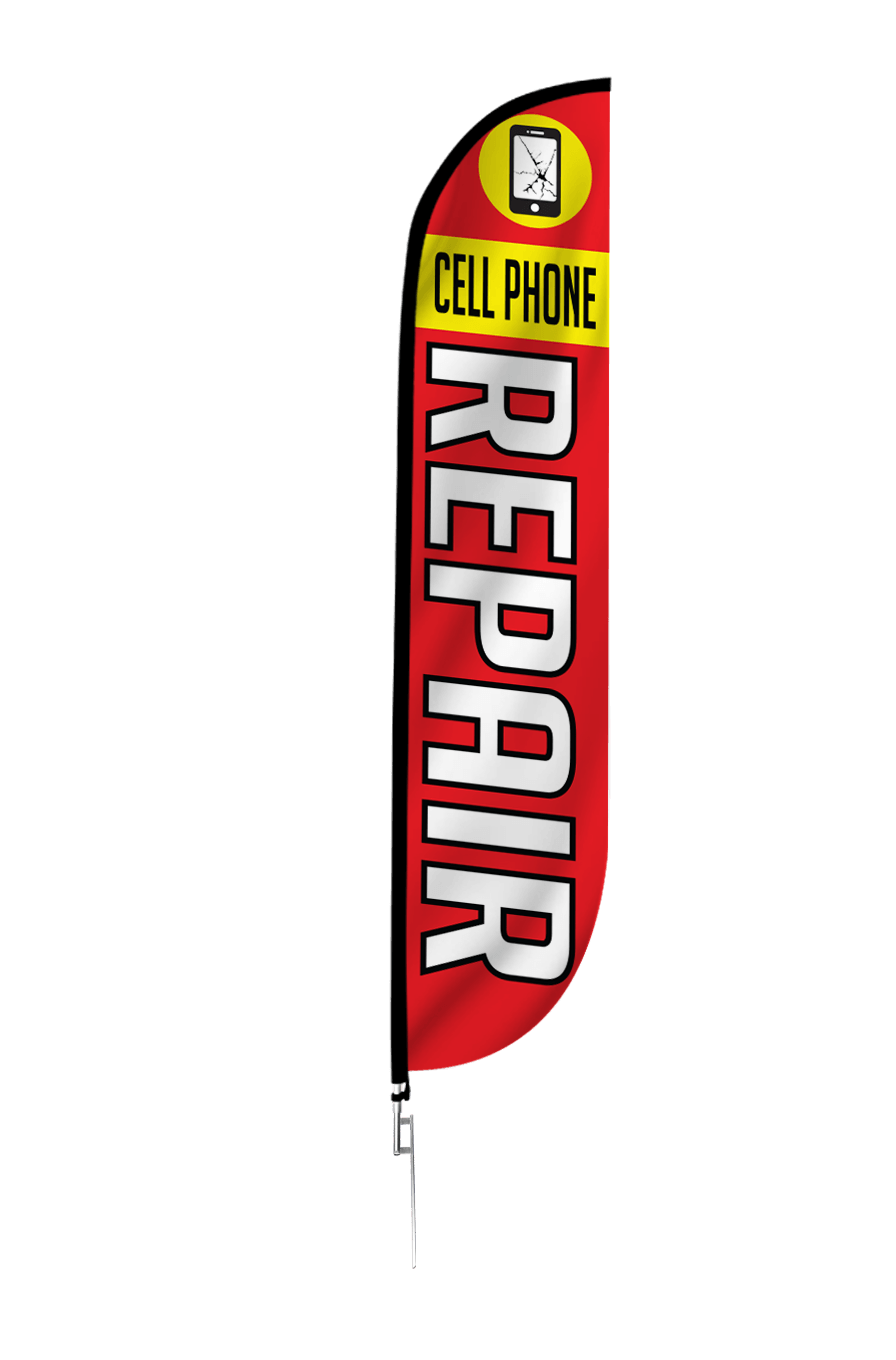 Cell Phone Repair Feather Flag 