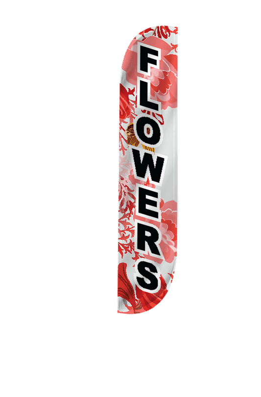 Flowers Feather Flag Pink 