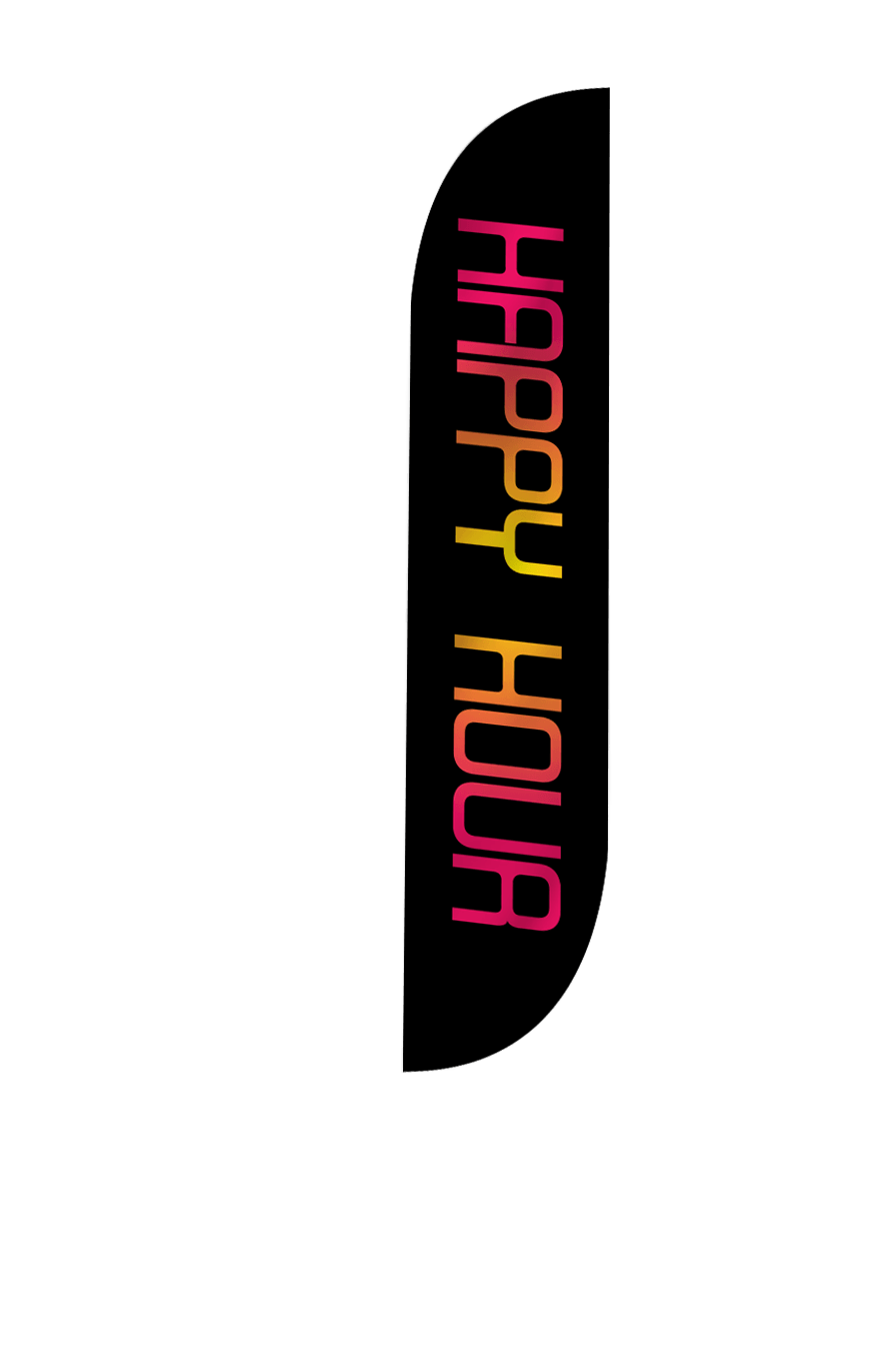 Happy Hour Feather Flag Black 