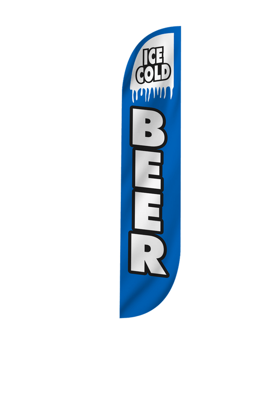 Ice Cold Beer Feather Flag 