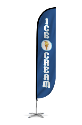 Ice Cream Feather Flag Blue