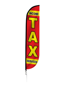 Income Tax Services Feather Flag in Red 