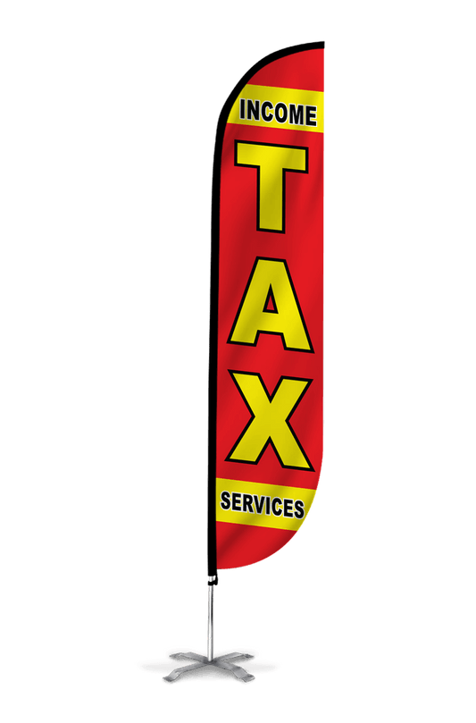 Tax Service (stars) 15' Feather Banner Swooper Flag Kit With Tax Service (stars) 15' Feather Banner Swooper Flag Kit With