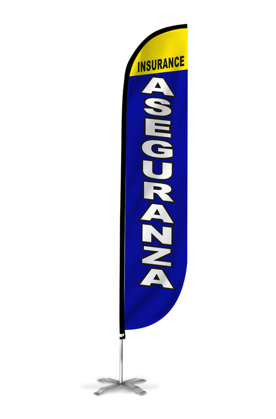 Insurance Aseguranza Feather Flag – LookOurWay