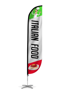 Italian Food Feather Flag White 