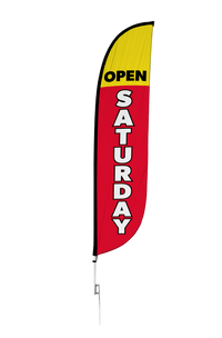 Open Saturday Feather Flag 
