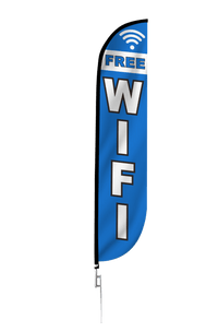 Free Wifi Feather Flag Blue 
