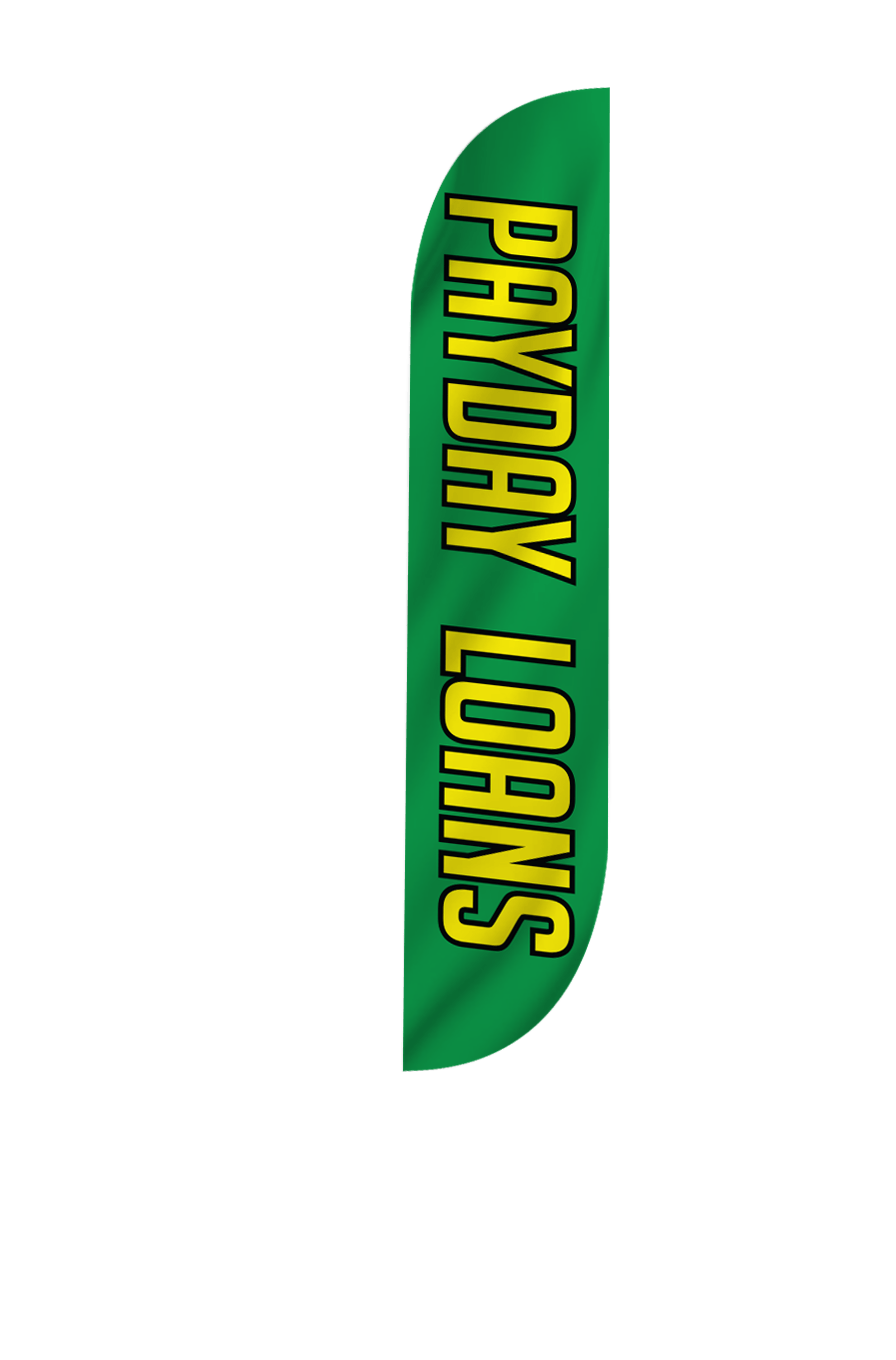 Payday Loans Feather Flag Green 