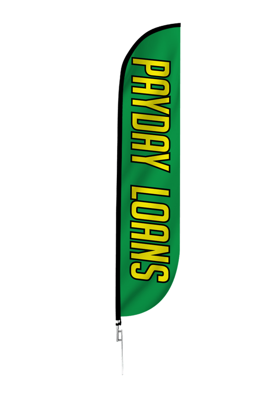 Payday Loans Feather Flag Green 